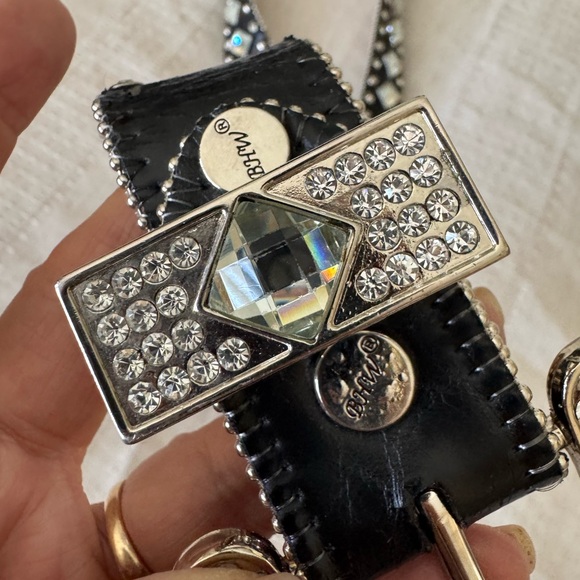 Black and Silver Western Style Embellished Belts